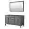 Wyndham Margate 60" Double Bathroom Vanity In Dark Gray No Countertop No Sink And 56" Mirror WCV303060DKGCXSXXM56