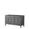 Wyndham Margate 60" Double Bathroom Vanity In Dark Gray No Countertop No Sink And No Mirror WCV303060DKGCXSXXMXX