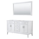 Wyndham Margate 60" Double Bathroom Vanity In White No Countertop No Sink And 56" Mirror WCV303060DWHCXSXXM56