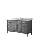 Wyndham Margate 60" Single Bathroom Vanity In Dark Gray White Carrara Marble Countertop Undermount Oval Sink And No Mirror WCV303060SKGCMUNOMXX