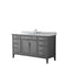 Wyndham Margate 60" Single Bathroom Vanity In Dark Gray White Carrara Marble Countertop Undermount Oval Sink And No Mirror WCV303060SKGCMUNOMXX