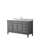 Wyndham Margate 60" Single Bathroom Vanity In Dark Gray White Carrara Marble Countertop Undermount Square Sink And No Mirror WCV303060SKGCMUNSMXX