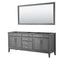 Wyndham Margate 80" Double Bathroom Vanity In Dark Gray No Countertop No Sink And 70" Mirror WCV303080DKGCXSXXM70