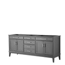 Wyndham Margate 80" Double Bathroom Vanity In Dark Gray No Countertop No Sink And No Mirror WCV303080DKGCXSXXMXX