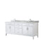 Wyndham Margate 80" Double Bathroom Vanity In White White Carrara Marble Countertop Undermount Oval Sinks And No Mirror WCV303080DWHCMUNOMXX