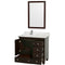 Wyndham Acclaim 36" Single Bathroom Vanity In Espresso White Carrara Marble Countertop Undermount Square Sink and 24" Mirror WCV800036SESCMUNSM24