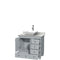 Wyndham Acclaim 36" Single Bathroom Vanity In Oyster Gray White Carrara Marble Countertop Pyra White Porcelain Sink and No Mirror WCV800036SOYCMD2WMXX