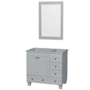 Wyndham Acclaim 36" Single Bathroom Vanity In Oyster Gray No Countertop No Sink And 24" Mirror WCV800036SOYCXSXXM24