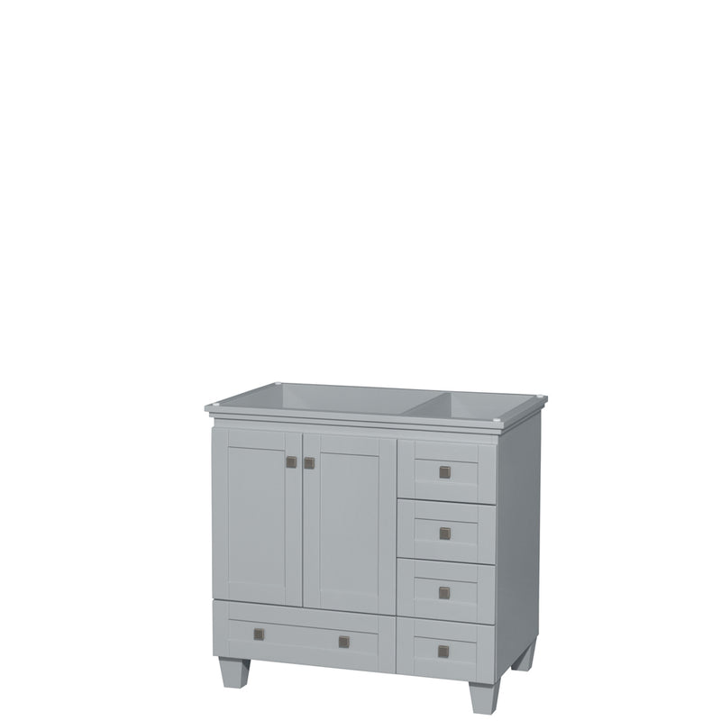 Wyndham Acclaim 36" Single Bathroom Vanity In Oyster Gray No Countertop No Sink And No Mirror WCV800036SOYCXSXXMXX