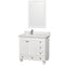 Wyndham Acclaim 36" Single Bathroom Vanity In White White Carrara Marble Countertop Undermount Square Sink And 24" Mirror WCV800036SWHCMUNSM24