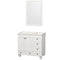 Wyndham Acclaim 36" Single Bathroom Vanity In White No Countertop No Sink And 24" Mirror WCV800036SWHCXSXXM24