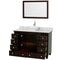 Wyndham Acclaim 48" Single Bathroom Vanity In Espresso White Carrara Marble Countertop Pyra White Sink and 24" Mirror WCV800048SESCMD2WM24