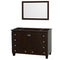 Wyndham Acclaim 48" Single Bathroom Vanity In Espresso No Countertop No Sink And 24" Mirror WCV800048SESCXSXXM24