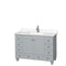 Wyndham Acclaim 48" Single Bathroom Vanity In Oyster Gray Light-Vein Carrara Cultured Marble Countertop Undermount Square Sink And No Mirror WCV800048SOYC2UNSMXX