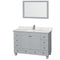 Wyndham Acclaim 48" Single Bathroom Vanity In Oyster Gray White Carrara Marble Countertop Undermount Square Sink And 24" Mirror WCV800048SOYCMUNSM24