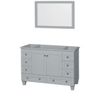 Wyndham Acclaim 48" Single Bathroom Vanity In Oyster Gray No Countertop No Sink And 24" Mirror WCV800048SOYCXSXXM24