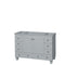 Wyndham Acclaim 48" Single Bathroom Vanity In Oyster Gray No Countertop No Sink And No Mirror WCV800048SOYCXSXXMXX