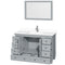 Wyndham Acclaim 48" Single Bathroom Vanity In Oyster Gray White Cultured Marble Countertop Undermount Square Sink and 24" Mirror WCV800048SOYWCUNSM24