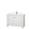 Wyndham Acclaim 48" Single Bathroom Vanity In White Light-Vein Carrara Cultured Marble Countertop Undermount Square Sink And No Mirror WCV800048SWHC2UNSMXX