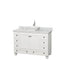 Wyndham Acclaim 48" Single Bathroom Vanity In White White Carrara Marble Countertop Pyra White Sink And No Mirror WCV800048SWHCMD2WMXX