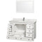 Wyndham Acclaim 48" Single Bathroom Vanity In White White Carrara Marble Countertop Undermount Square Sink and 24" Mirror WCV800048SWHCMUNSM24