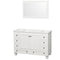 Wyndham Acclaim 48" Single Bathroom Vanity In White No Countertop No Sink And 24" Mirror WCV800048SWHCXSXXM24