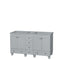 Wyndham Acclaim 60" Double Bathroom Vanity In Oyster Gray No Countertop No Sink And No Mirror WCV800060DOYCXSXXMXX