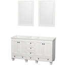 Wyndham Acclaim 60" Double Bathroom Vanity In White No Countertop No Sinks And 24" Mirrors WCV800060DWHCXSXXM24