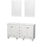 Wyndham Acclaim 60" Double Bathroom Vanity In White No Countertop No Sinks And 24" Mirrors WCV800060DWHCXSXXM24