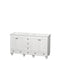 Wyndham Acclaim 60" Double Bathroom Vanity In White No Countertop No Sinks And No Mirrors WCV800060DWHCXSXXMXX