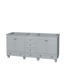 Wyndham Acclaim 72" Double Bathroom Vanity In Oyster Gray No Countertop No Sink And No Mirror WCV800072DOYCXSXXMXX