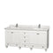 Wyndham Acclaim 72" Double Bathroom Vanity In White White Carrara Marble Countertop Undermount Square Sinks And No Mirrors WCV800072DWHCMUNSMXX