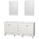 Wyndham Acclaim 72" Double Bathroom Vanity In White No Countertop No Sinks And 24" Mirrors WCV800072DWHCXSXXM24