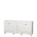 Wyndham Acclaim 72" Double Bathroom Vanity In White No Countertop No Sinks And No Mirrors WCV800072DWHCXSXXMXX