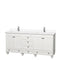 Wyndham Acclaim 72" Double Bathroom Vanity In White White Cultured Marble Countertop Undermount Square Sinks And No Mirrors WCV800072DWHWCUNSMXX