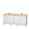 Wyndham AAA Acclaim 80" Double Bathroom Vanity In White Ivory Marble Countertop Undermount Square Sinks And No Mirrors WCV800080DWHIVUNSMXX