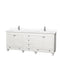 Wyndham Acclaim 80" Double Bathroom Vanity In White White Cultured Marble Countertop Undermount Square Sinks And No Mirrors WCV800080DWHWCUNSMXX