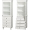 Wyndham Acclaim Bathroom Linen Tower In White with Shelved Cabinet Storage and 4 Drawers WCV8000LTWH