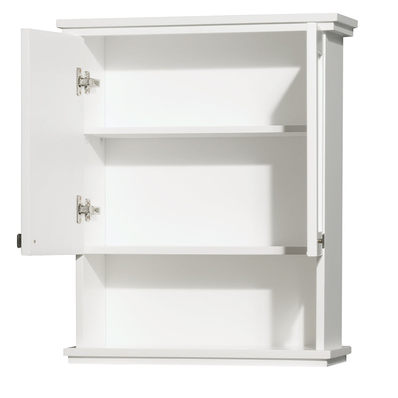 Wyndham Acclaim Solid Oak Bathroom Wall-Mounted Storage Cabinet In White WCV8000WCWH