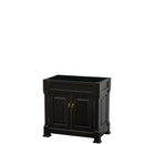 Wyndham Andover 36" Single Bathroom Vanity In Black No Countertop No Sink And No Mirror WCVTRAS36SBKCXSXXMXX