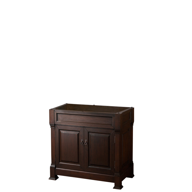 Wyndham Andover 36" Single Bathroom Vanity In Dark Cherry No Countertop No Sink And No Mirror WCVTRAS36SDCCXSXXMXX