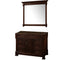 Wyndham Andover 48" Single Bathroom Vanity In Dark Cherry No Countertop No Sink And 44" Mirror WCVTRAS48SDCCXSXXM44