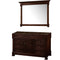 Wyndham Andover 55" Single Bathroom Vanity In Dark Cherry No Countertop No Sink And 50" Mirror WCVTRAS55SDCCXSXXM50