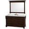 Wyndham Andover 60" Single Bathroom Vanity In Dark Cherry With White Carrara Marble Top With White Undermount Round Sink And 56" Mirror WCVTRAS60SDCCMUNDM56