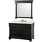 Wyndham Andover 48" Single Bathroom Vanity In Antique Black White Carrara Marble Countertop White Undermount Round Sink And 44" Mirror WCVTS48BLCW