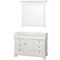 Wyndham Andover 48" Single Bathroom Vanity In White White Carrara Marble Countertop White Undermount Round Sink and 44" Mirror WCVTS48WHCW