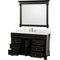 Wyndham Andover 55" Single Bathroom Vanity In Antique Black White Carrara Marble Countertop White Undermount Sink and 50" Mirror WCVTS55BLCW