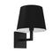 Dainolite 1 Light Incandescent Wall Sconce Matte Black with Black Shade WHN-91W-MB-BK