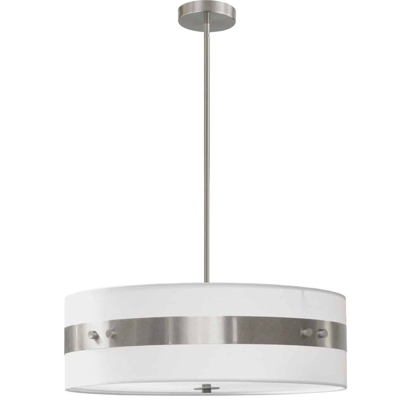 Dainolite 4 Light Incandescent Pendant S Chrome W/White Shade WIL-224P-SC-WH