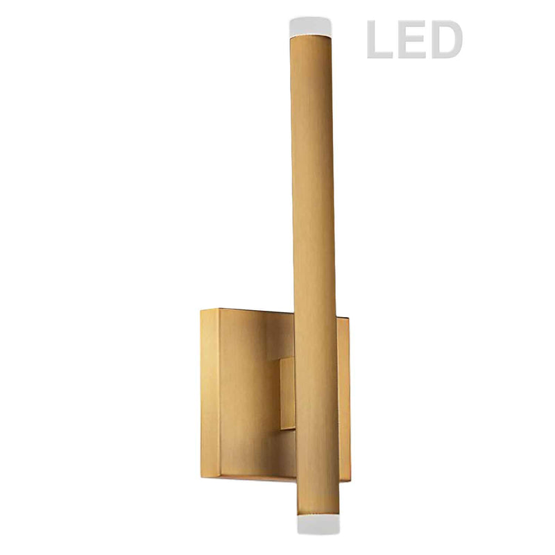 Dainolite 10W Wall Sconce Aged Brass with White Acrylic Diffuser WLS-1410LEDW-AGB